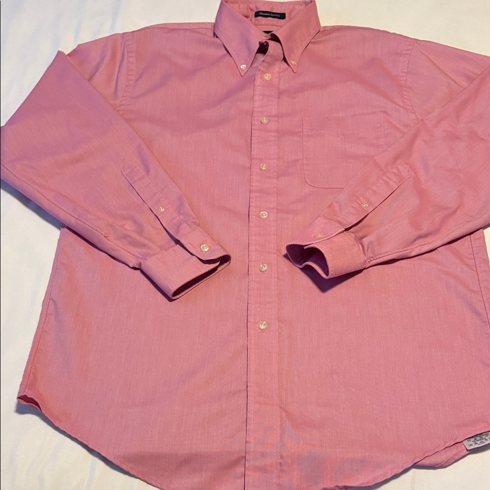 Lands' End Men's Casual Pink Button-Down Shirt